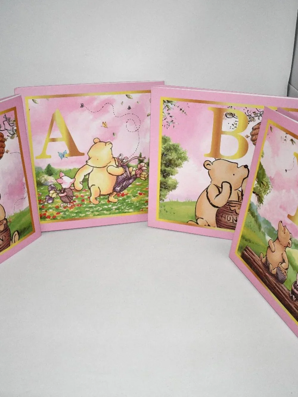 Classic Winnie Baby Shower Boxes, BABY Balloon Display Blocks, Pink, NWT Conditi